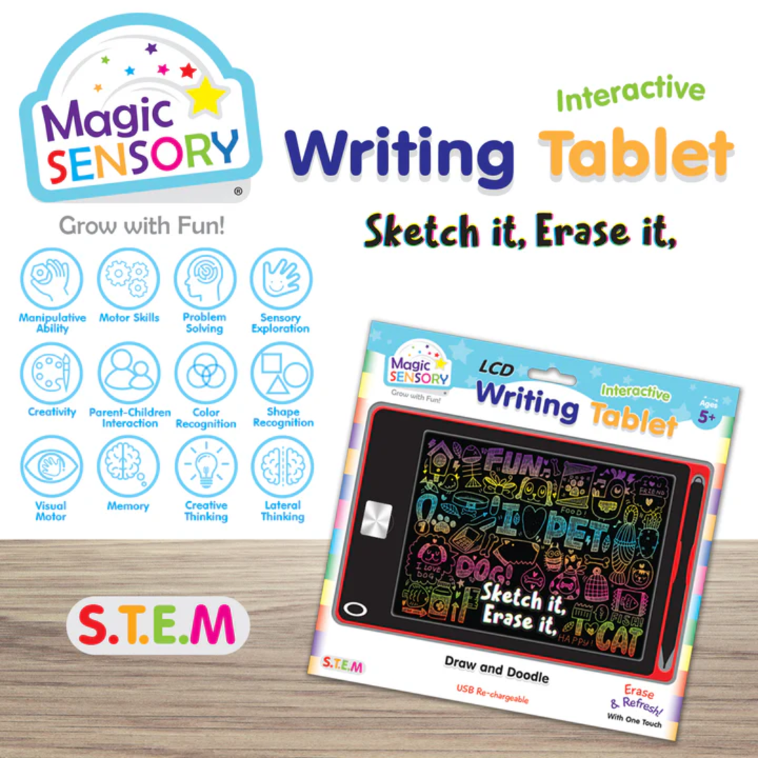 Interactive LCD Writing Tablet - Red Pet (USB Rechargeable)