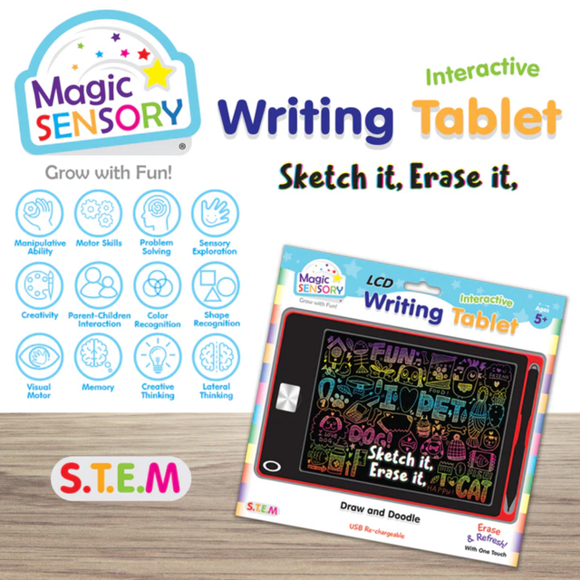 Interactive LCD Writing Tablet - Red Pet (USB Rechargeable)