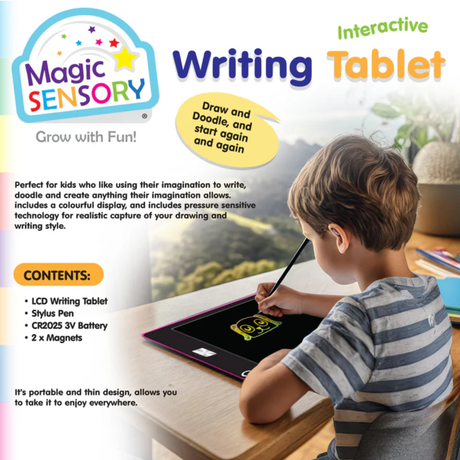 Interactive LCD Writing Tablet - Pink Unicorn (USB Rechargeable)