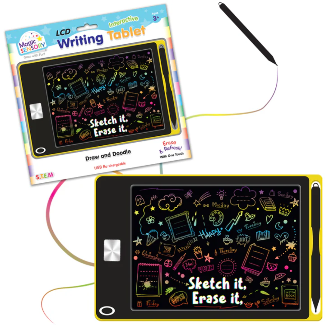 Interactive LCD Writing Tablet - Yellow Doodle (USB Rechargeable)