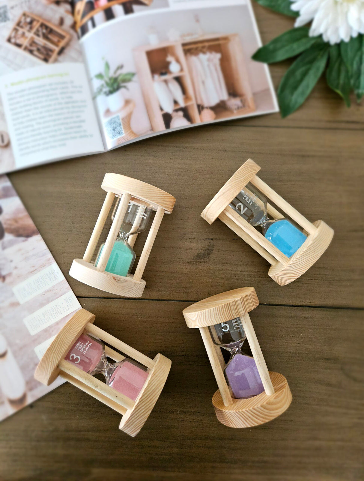 Wooden Sand Timers Set of 4