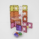 Child building with the Connetix Ball Run Bright Pack 114 pc