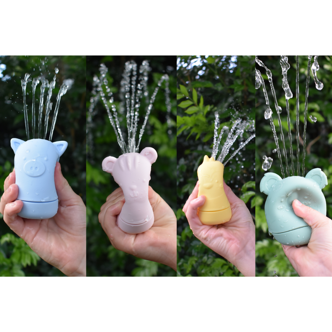Silicone Brave Beasts Animal Pourers 4 Pcs Set - Pastel