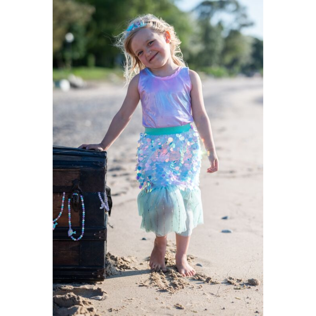 Bling Bling Mermaid Skirt & Hairclip Set Mint Size 4-6