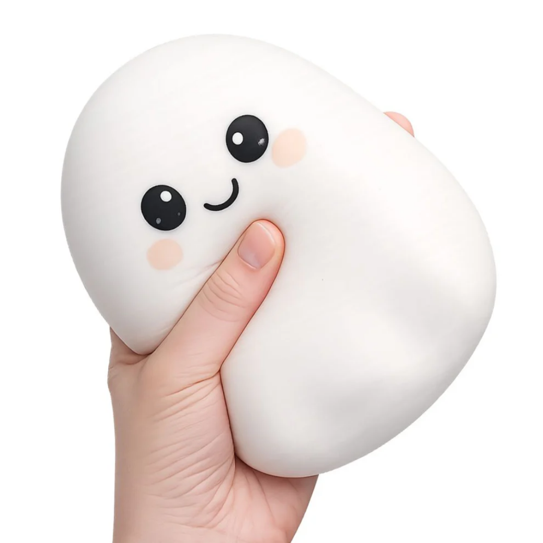 Close-up detail of the Keycraft The Big Squij Ghost Slow-Rise Squishy Toy