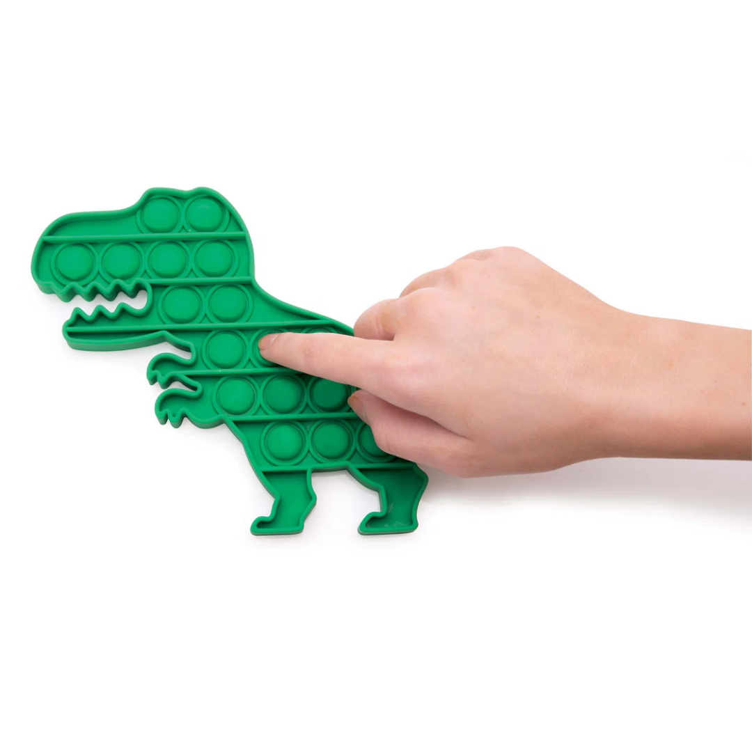 Close-up detail of the Push & Pop-T Rex