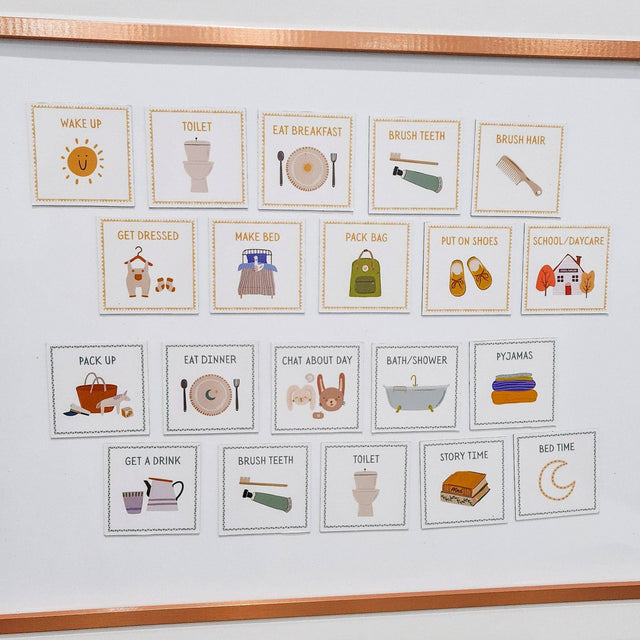 Magnetic Routine Cards – Visual Schedule for Kids