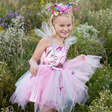 Pink Butterfly Dress & Headpiece Size 5-6