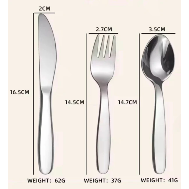Kids Stainless Steel Cutlery (2 Sets)
