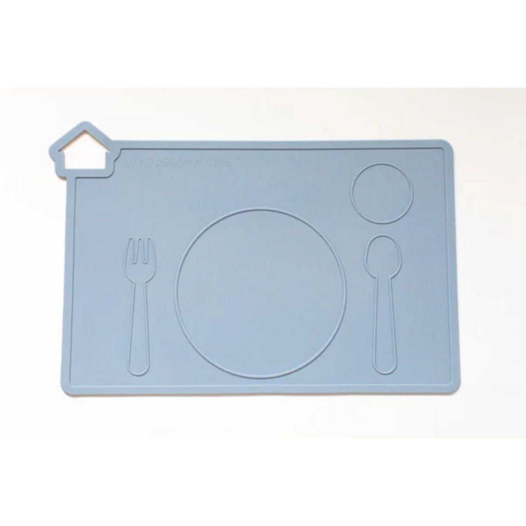 Original Montessori Mates® Silicone Placemat - Blue Fog