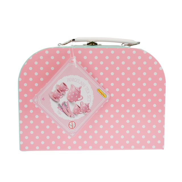 Porcelain Tea Set Pink Polka Dot