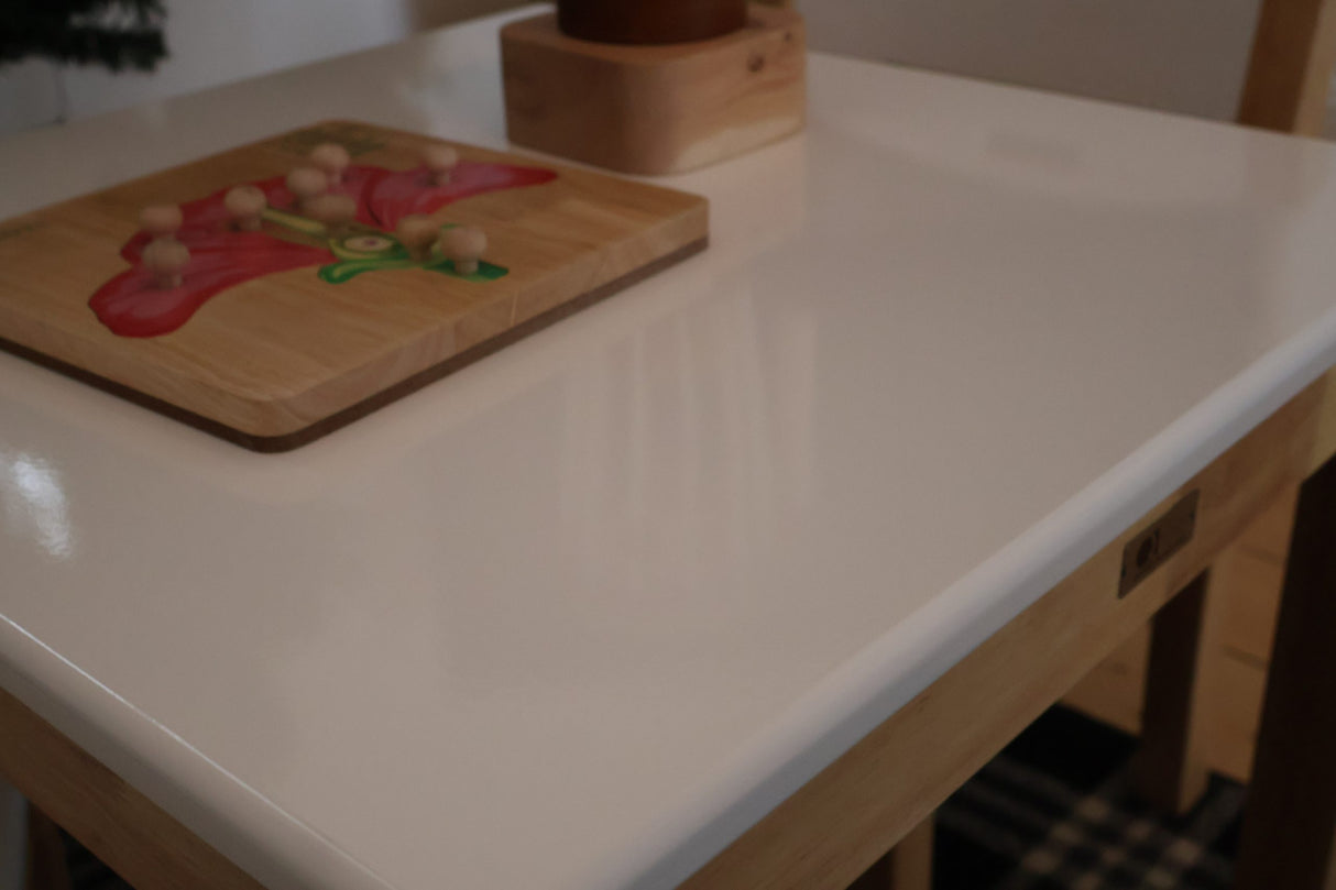 White Top Timber Table