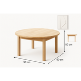 Round Table 90cm – Rubber Wood