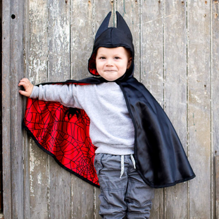 Toddler Reversible Spider & Bat Cape - Size 2-3T