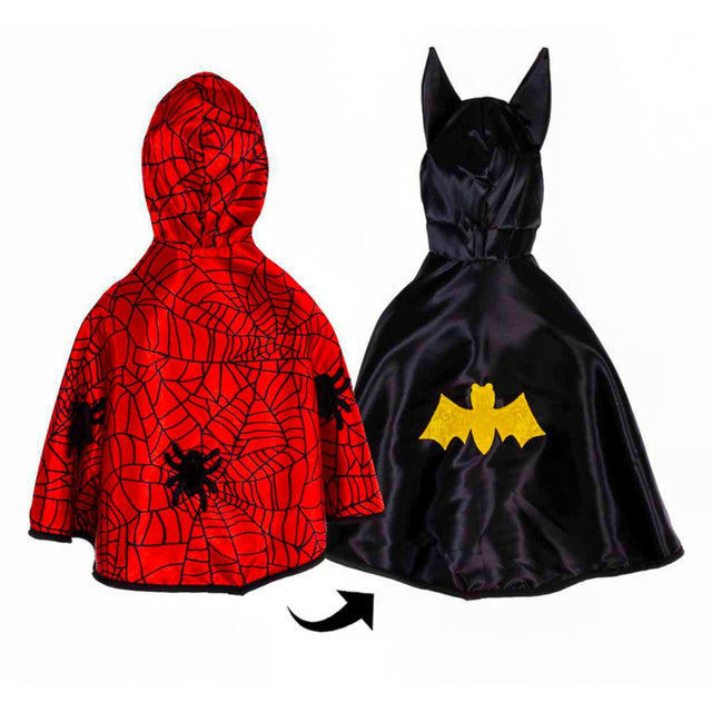 Toddler Reversible Spider & Bat Cape - Size 2-3T
