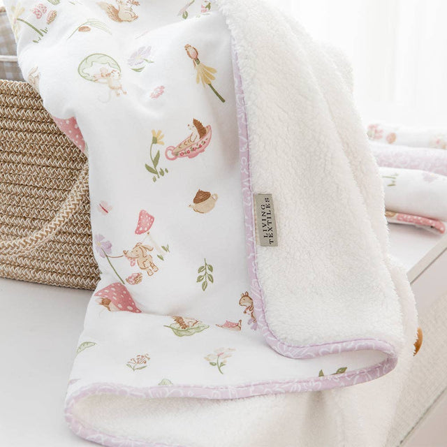 Jersey Sherpa Pram Blanket - Whimsical Wonderland
