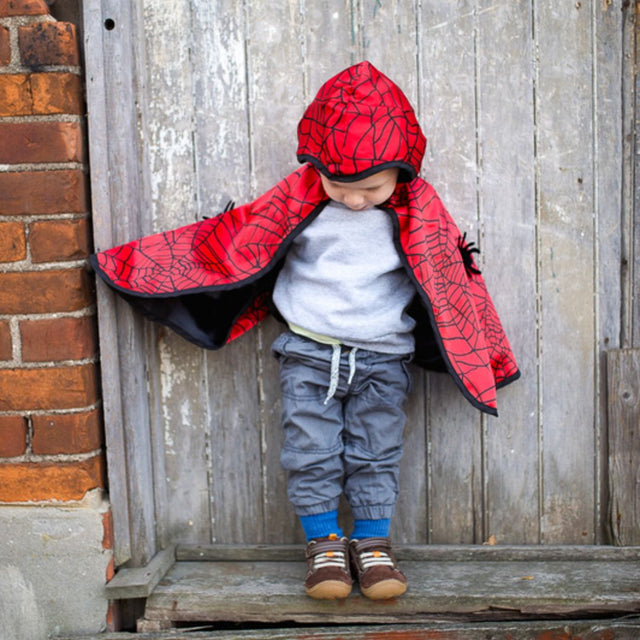 Toddler Reversible Spider & Bat Cape - Size 2-3T
