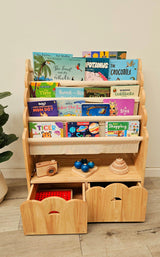 4 Tier Bookshelf & Drawers - Pre Order Early August