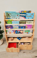 4 Tier Bookshelf & Drawers - Pre Order Early August