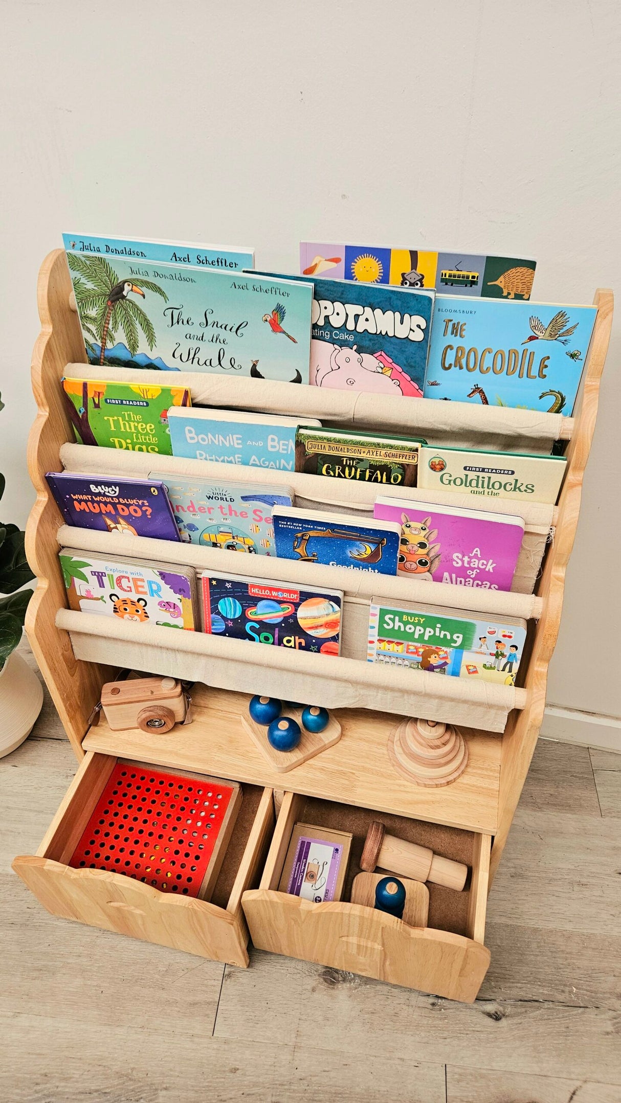 4 Tier Bookshelf & Drawers - Pre Order Early August