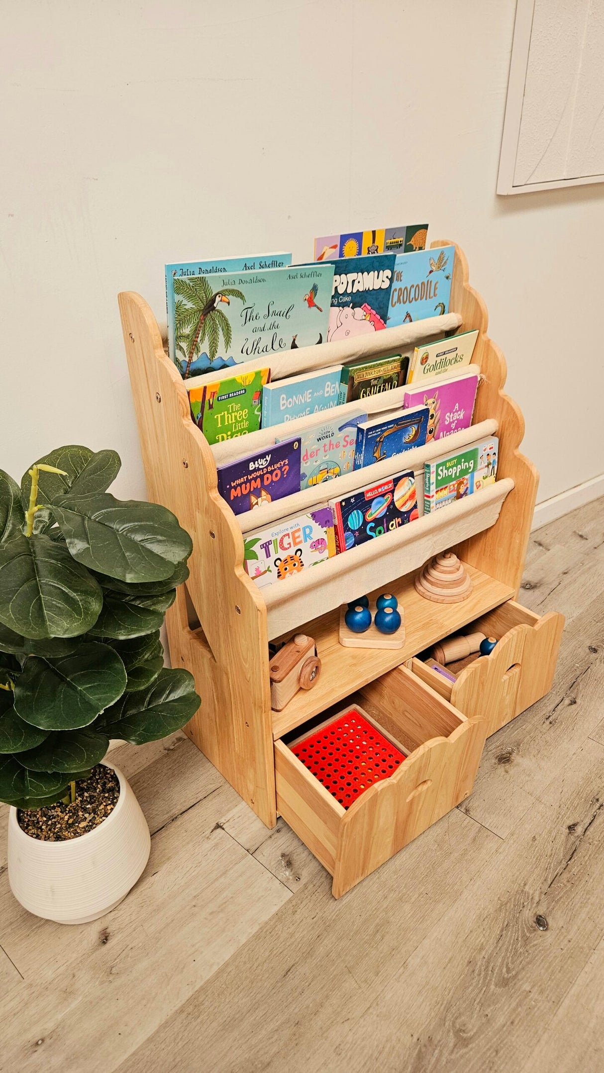 4 Tier Bookshelf & Drawers - Pre Order Early August