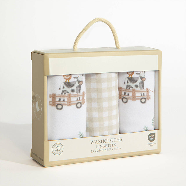 3 Pack Wash cloths  - Tractor Ride