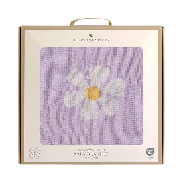 Pram Knitted Blanket - Lilac Daisy Dreams