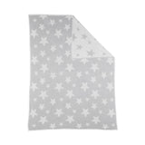 Pram Knitted Blanket - Grey Stars
