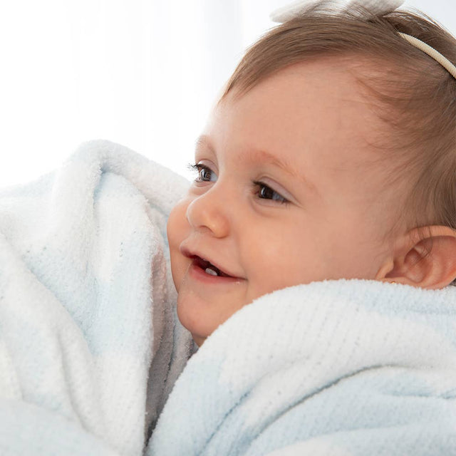 Chenille Blanket - Blue Clouds