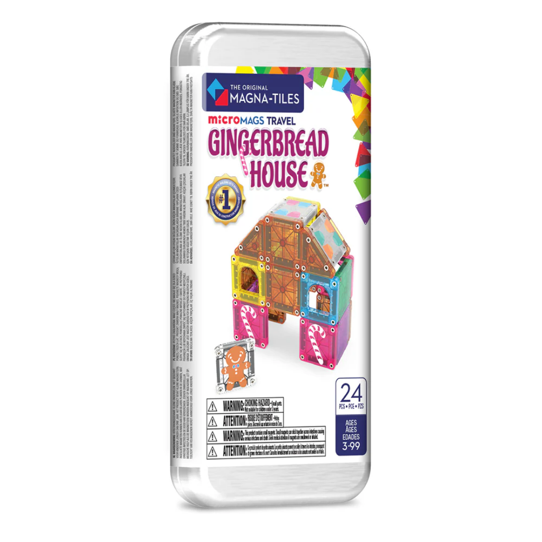 MAGNA-TILES® - microMAGS - Gingerbread House Travel Set - 24 Piece Set