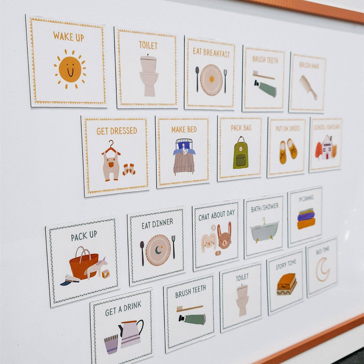 Magnetic Routine Cards – Visual Schedule for Kids