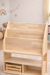 Bookshelf with Bamboo Storage Crates