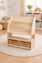 Bookshelf with Bamboo Storage Crates