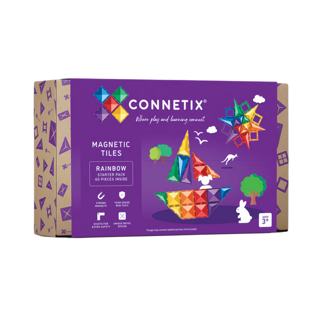 Connetix Tiles 126 Piece Starter Rainbow Ball Run Bundle