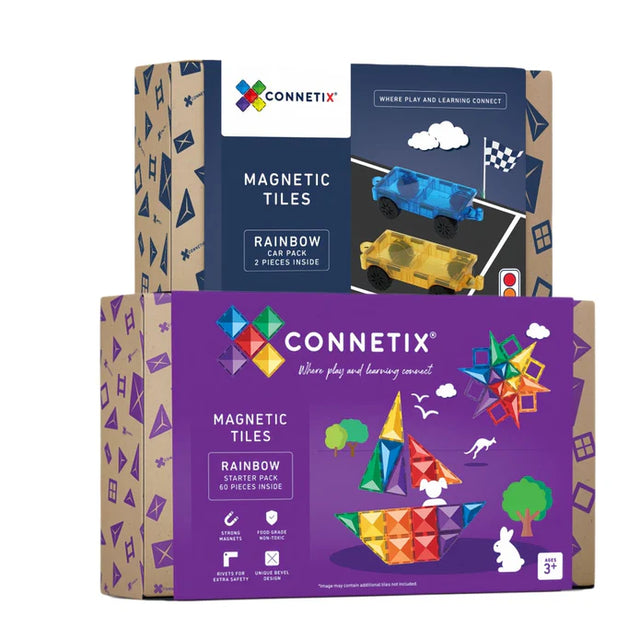 Connetix Tiles 62 Piece Starter Car Bundle