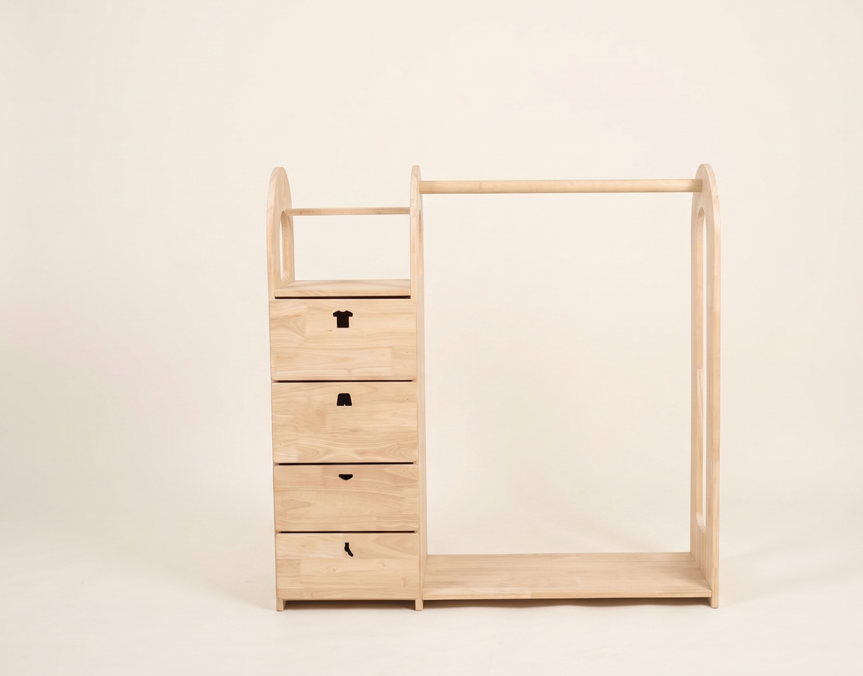 Montessori Wardrobe with Drawers - Pre Order Late August