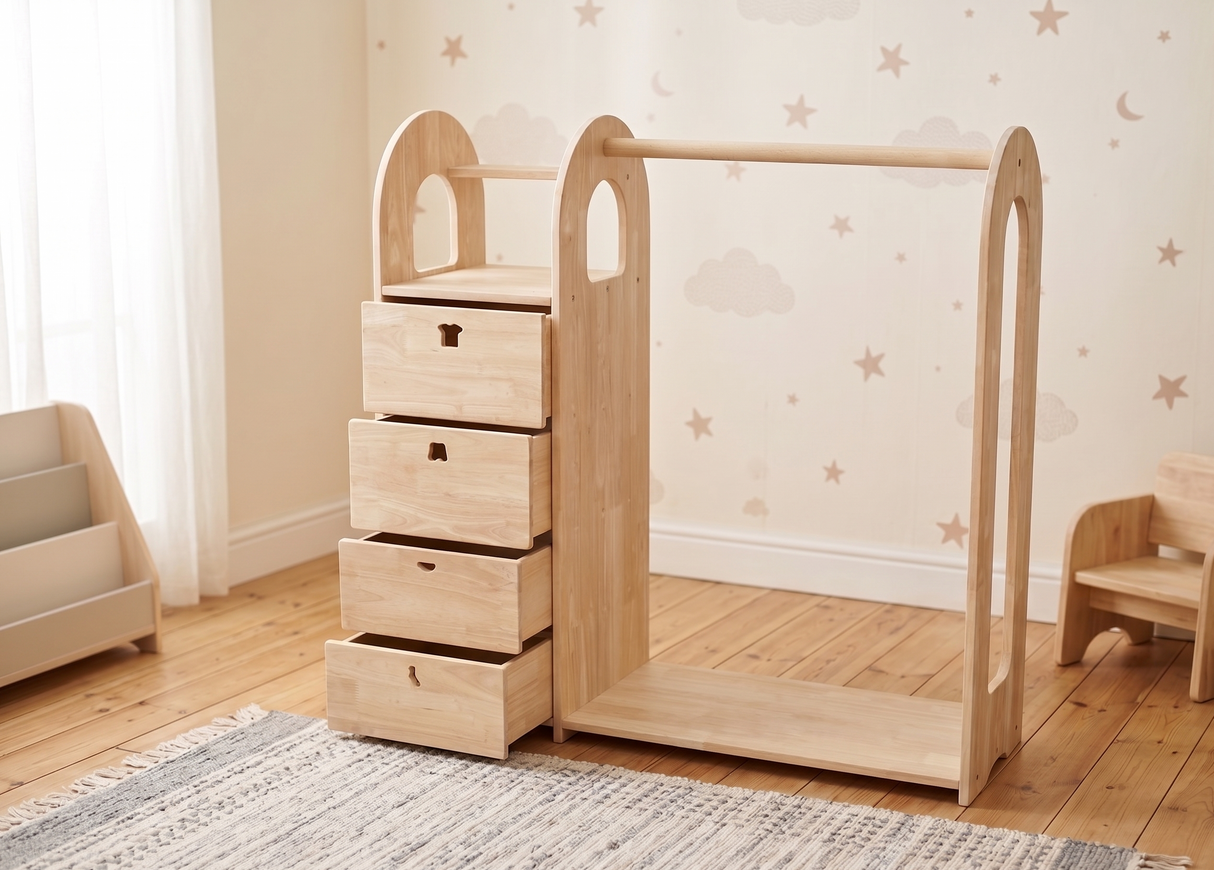 Montessori Wardrobe with Drawers - Pre Order Late August