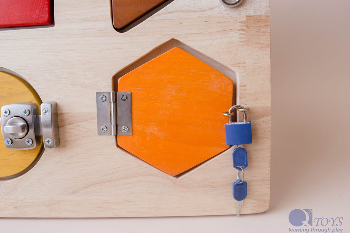 Wooden Lock Activity Board