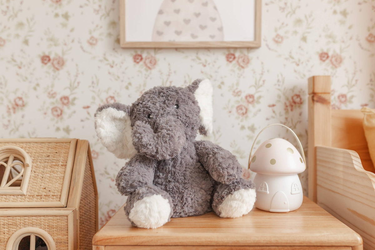 Close-up detail of the Mindful and Co Kids Eleanor the Weighted Elephant