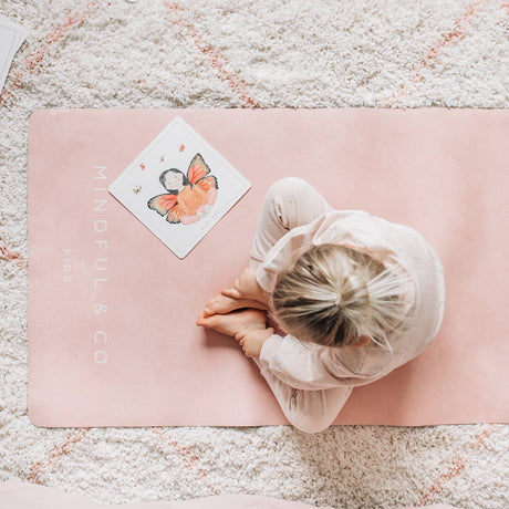 Mindful and Co Kids Kids Yoga Mat in use by a child