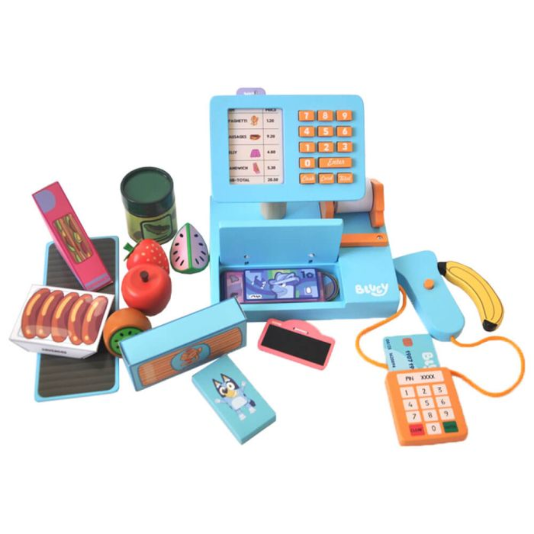 Bluey Wooden Cash Register
