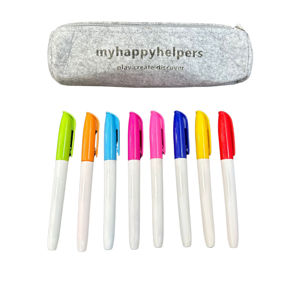 8 Whiteboard Markers and Pencil Case