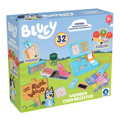 Bluey Wooden Cash Register