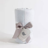 Chenille Blanket - Checkered Blue
