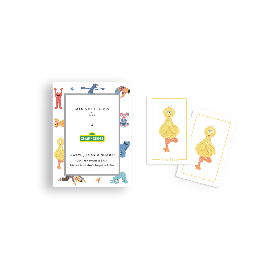 Close-up detail of the Mindful and Co Kids Sesame Street Kids Card Game
