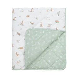 Reversible Quilted Cot Comforter - Australiana