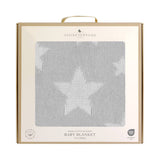 Pram Knitted Blanket - Grey Stars