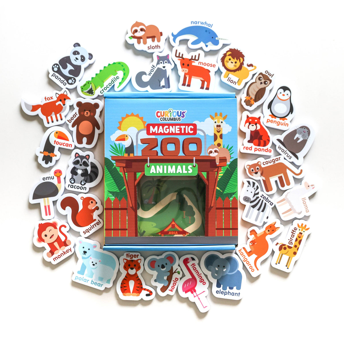 Close-up detail of the Magnetic Zoo Animals