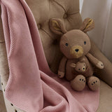 Pram Knitted Blanket - Dusty Rose