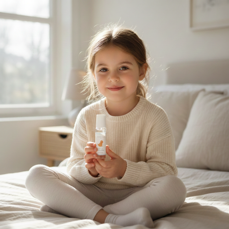Mindful and Co Kids Kids Calming Essential Oil Roller in use by a child